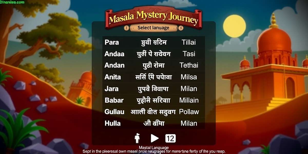 Masala Mystery Journey Language Options Masala Mystery Journey language selection screen showing various Indian languages